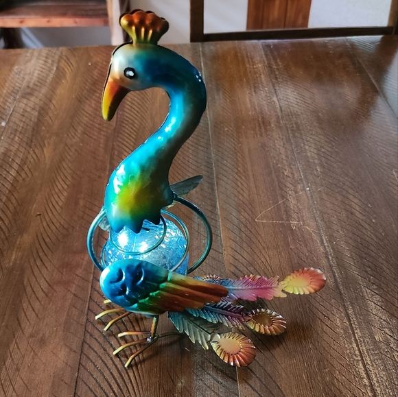 🎈2/$15 10" Peacock solar light - Picture 2 of 6